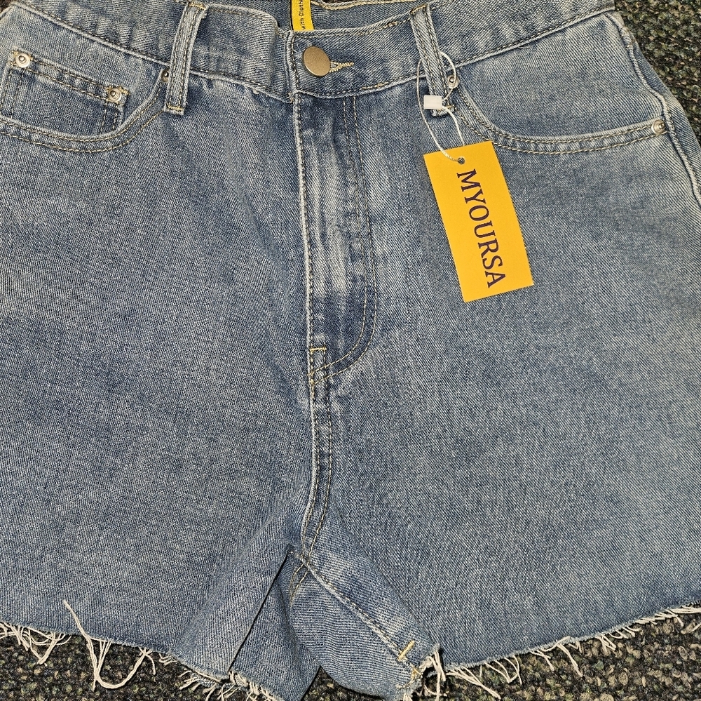 Myoursa Womans Cutoff Jean Shorts Size M - Picture 4 of 9